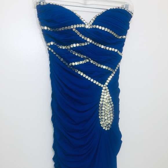 Formal dress with beads Royal blue - Picture 1 of 2